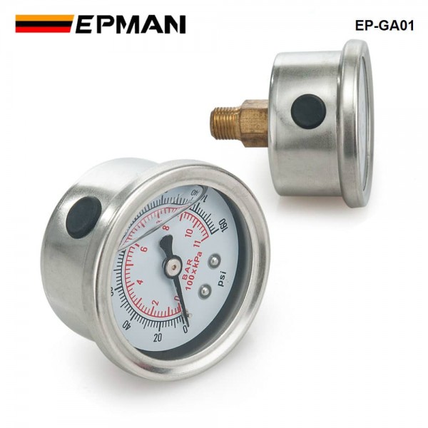 EYNDA 0-160 PSI Adjustable Fuel Pressure Regulator With Oil Gauge Kit - Universal Red